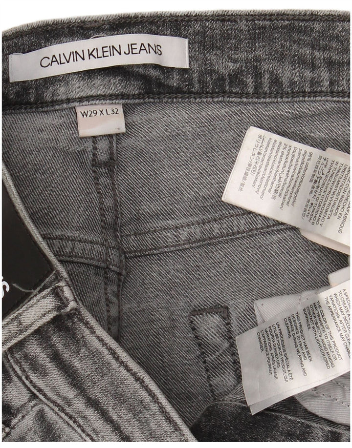 CALVIN KLEIN Calça jeans feminina desgastada W29 L32 algodão cinza