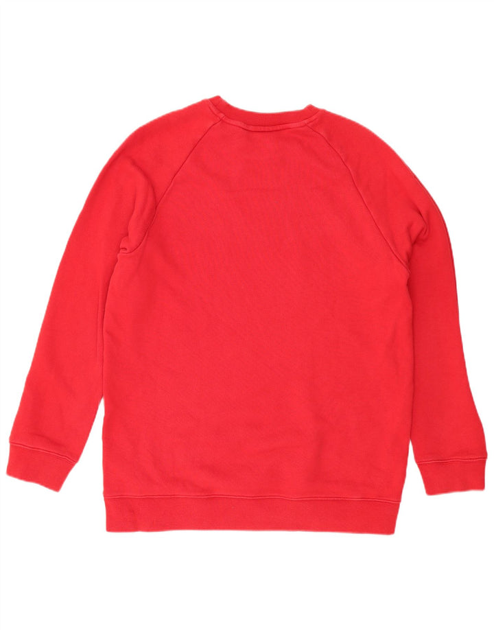 ADIDAS Womens Graphic Sweatshirt Jumper UK 12 Médio Algodão Vermelho
