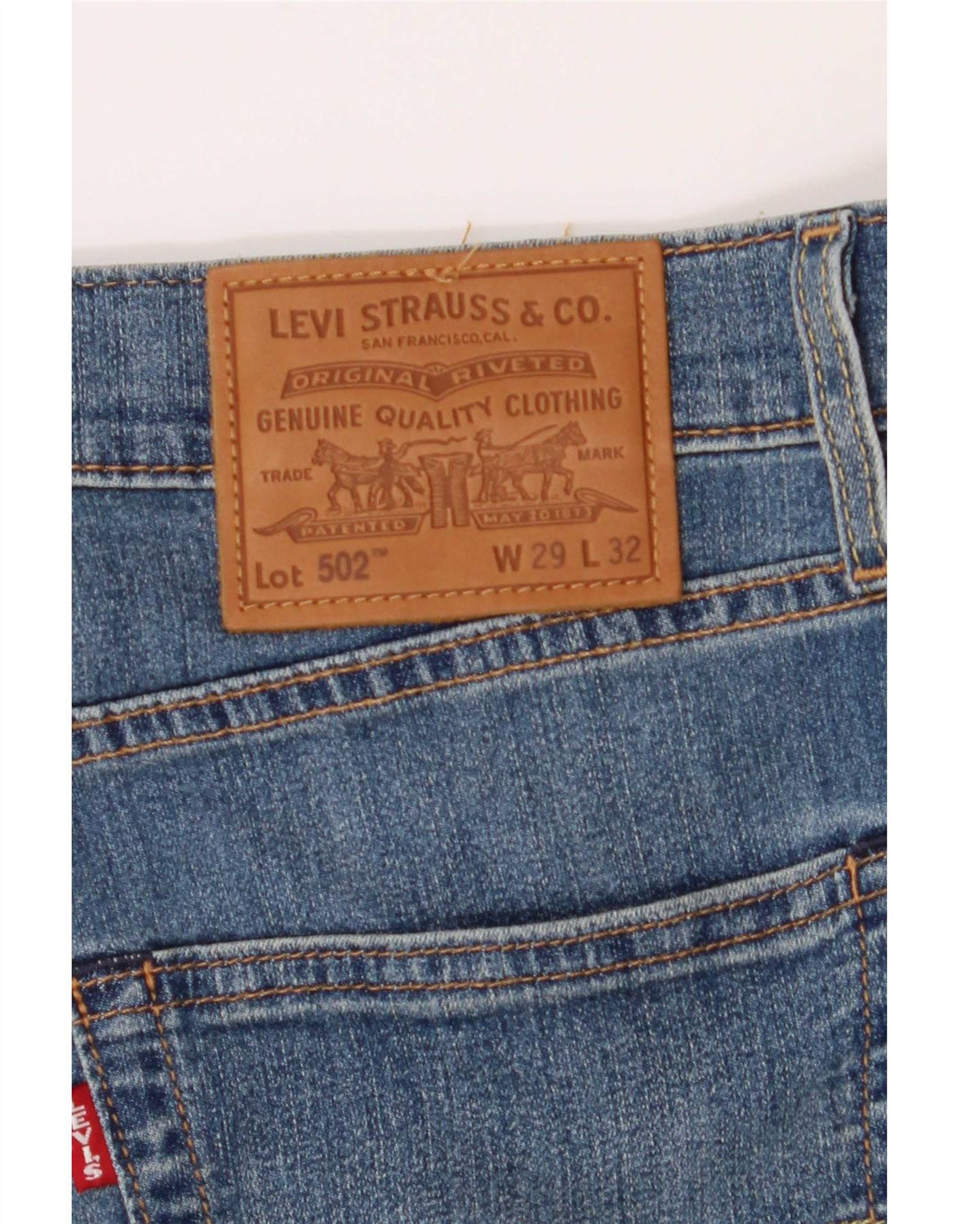 Calça jeans masculina Levi's 502 Tapered W29 L32 azul algodão