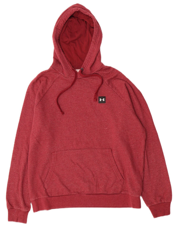 Under Armour Mens Hoodie Jumper Grande Algodão Borgonha