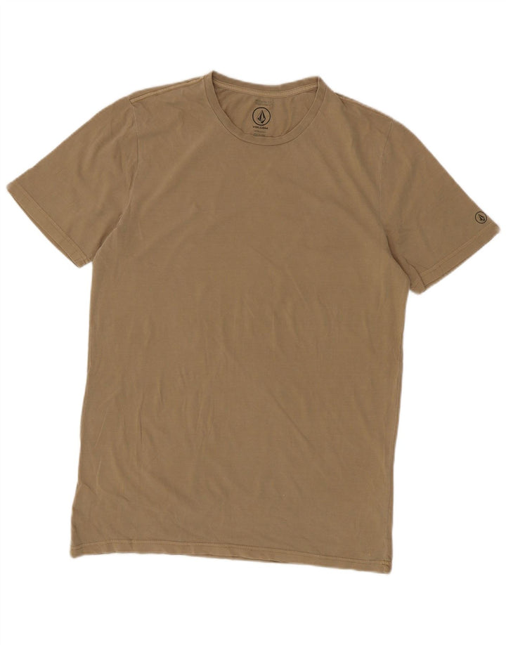 Camiseta masculina Volcom Modern Fit Top de algodão cáqui médio