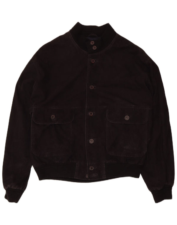 Jaqueta bomber masculina de camurça ZARRO IT 54 2XL couro preto