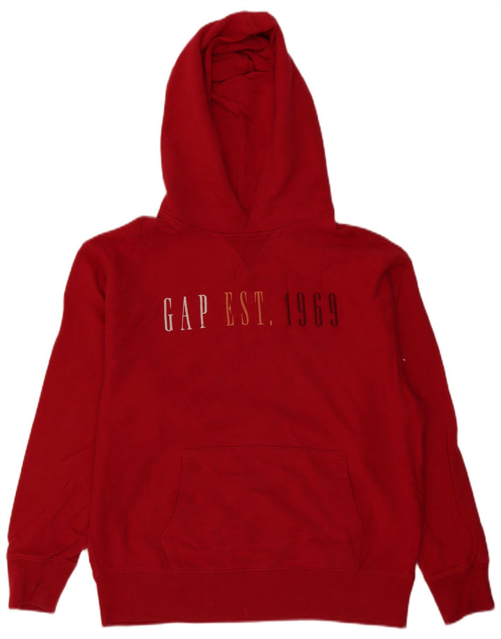 Suéter com capuz gráfico masculino Gap médio algodão vermelho