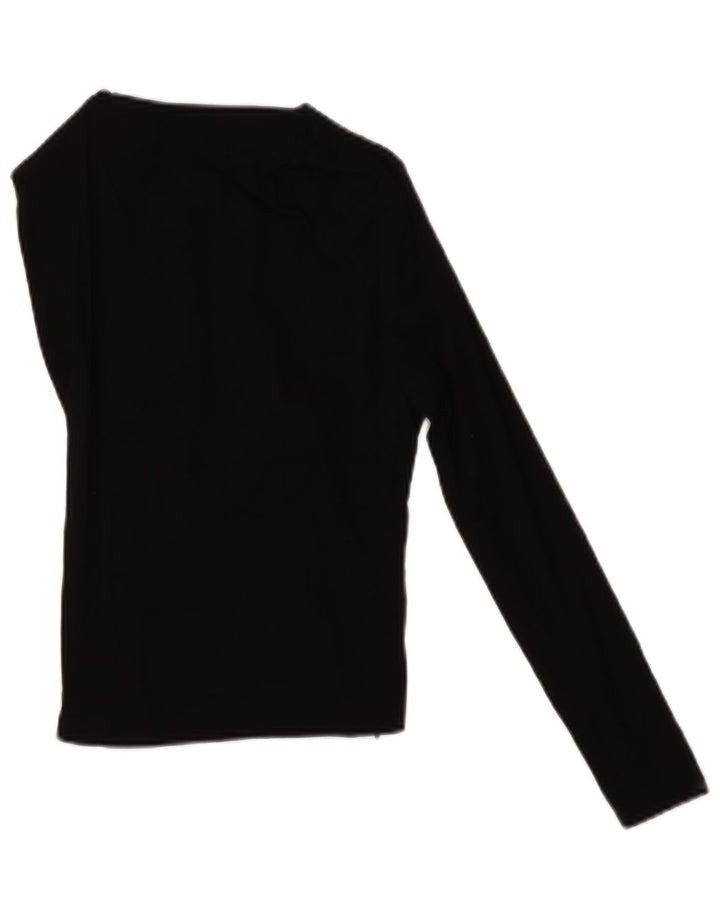 Zara Womens Crop One Ombro Top Reino Unido 8 Pequeno Linho Preto