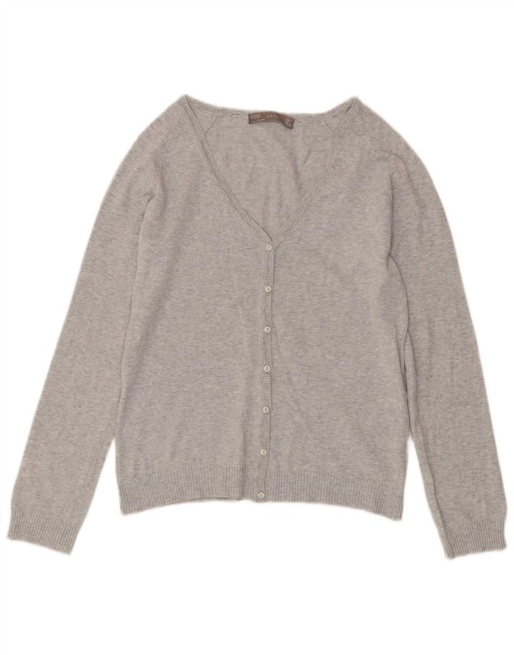 Suéter cardigã feminino Zara Reino Unido 14 grande cinza manchado