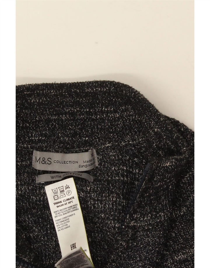 Suéter cardigã masculino MARKS & SPENCER XL poliéster manchado cinza