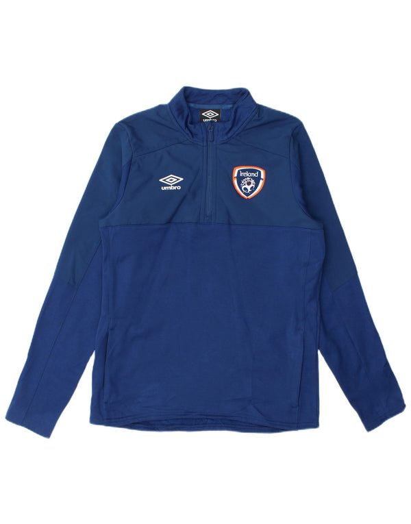 Suéter Umbro Boys Ireland Zip Neck 12-13 Anos XL Azul Poliéster