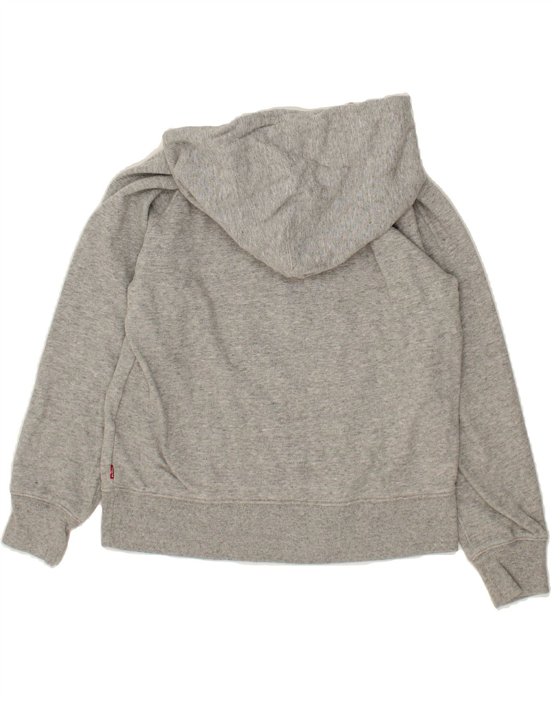 LEVI'S Womens Graphic Hoodie Jumper UK 6 XS Grey Cotton Vintage Levi's and Second-Hand Levi's from Messina Hembry 