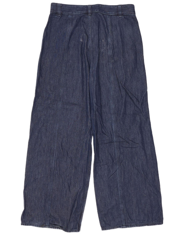 Cos Jeans feminino cintura alta com perna larga EU 40 médio W34 L30 algodão azul marinho
