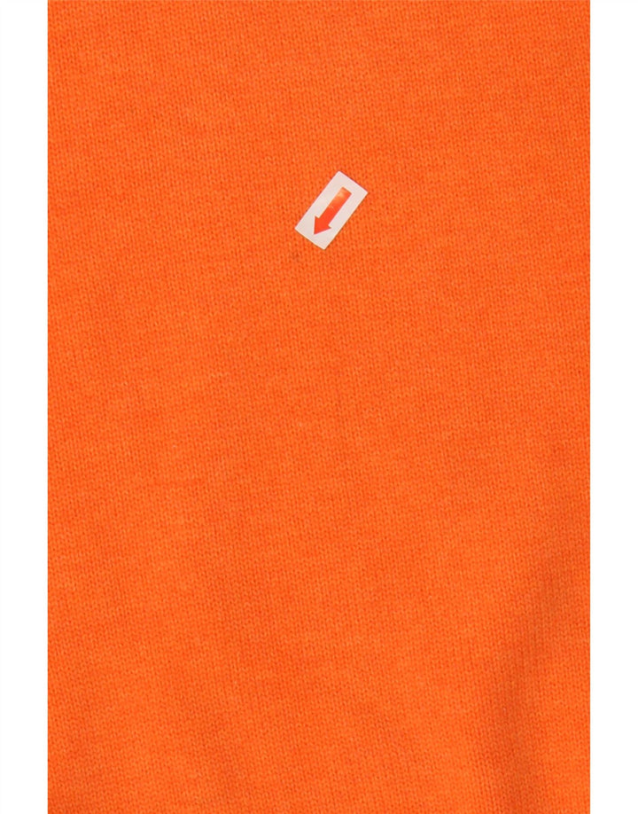 Suéter masculino GANT com zíper e gola alta de algodão laranja médio