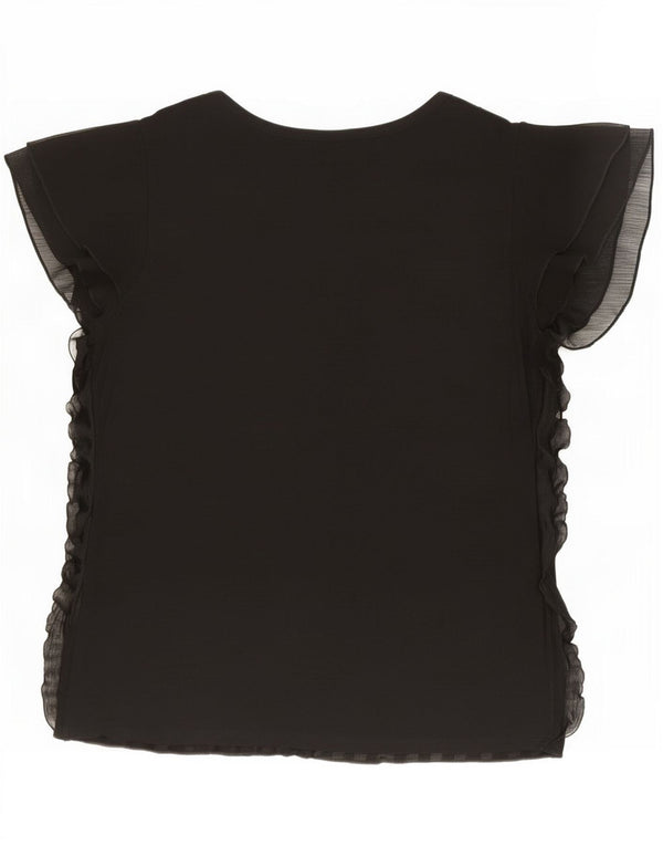 Marks & Spencer Womens Per Una Blusa de manga curta UK 16 Grande Preto