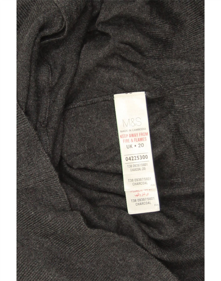 Suéter cardigã feminino Marks & Spencer UK 20 2XL cinza viscose