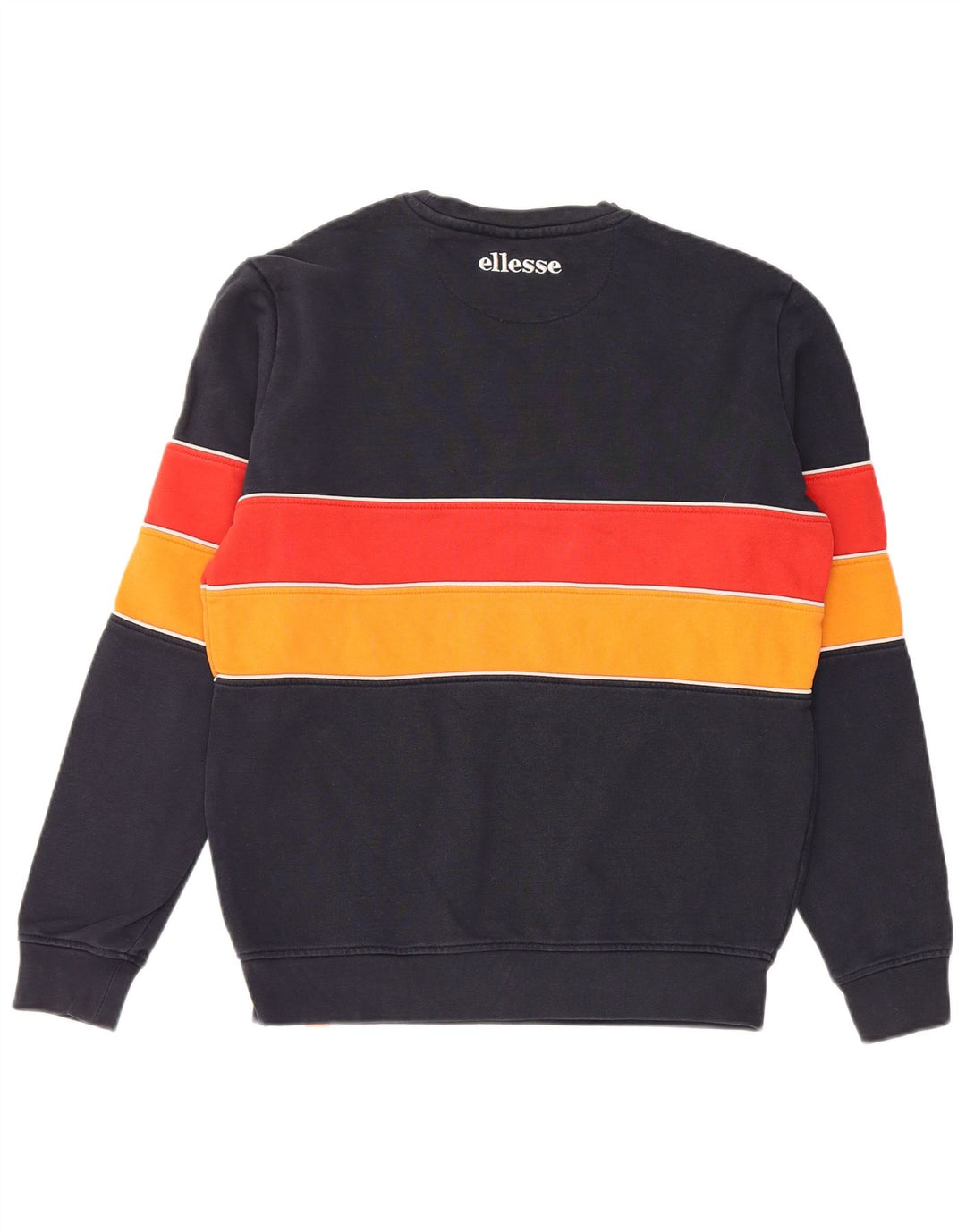 ELLESSE moletom masculino jumper pequeno azul marinho colorblock poliéster