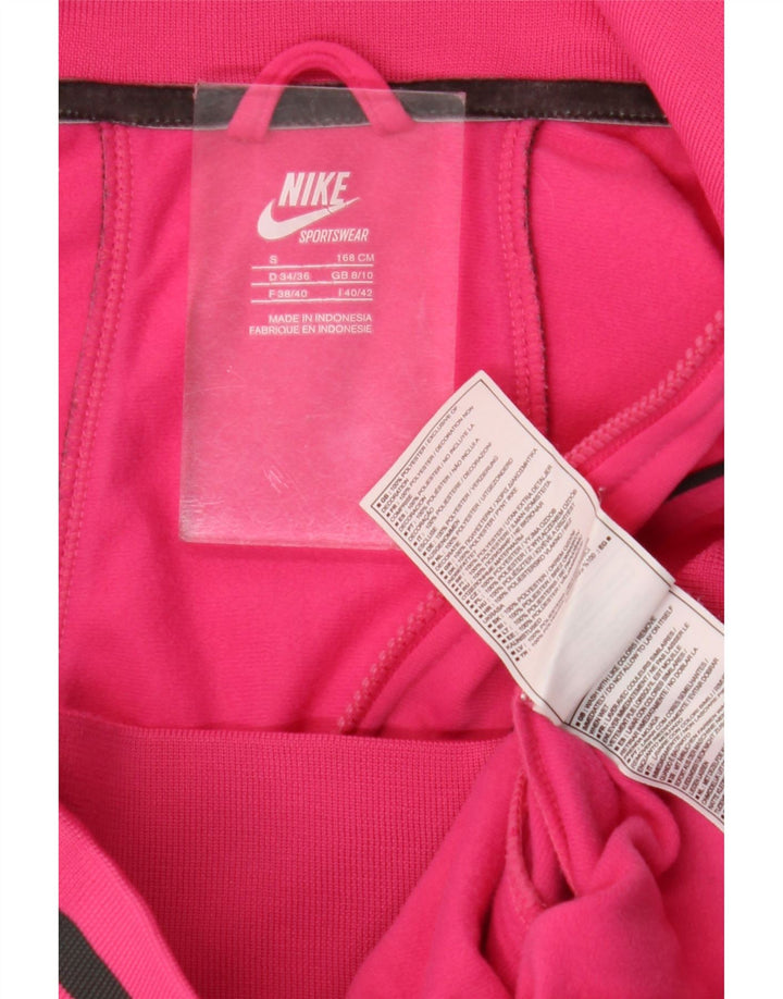 Nike Womens Tracksuit Top Jacket UK 8/10 Small Pink Colourblock Poliéster