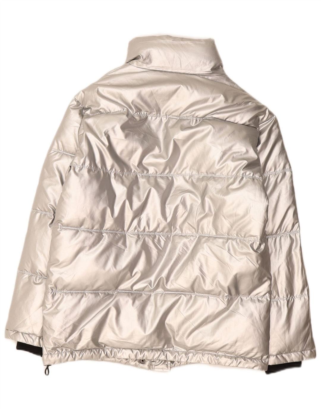Jaqueta acolchoada superdimensionada feminina Topshop Reino Unido 8 polietileno prateado pequeno