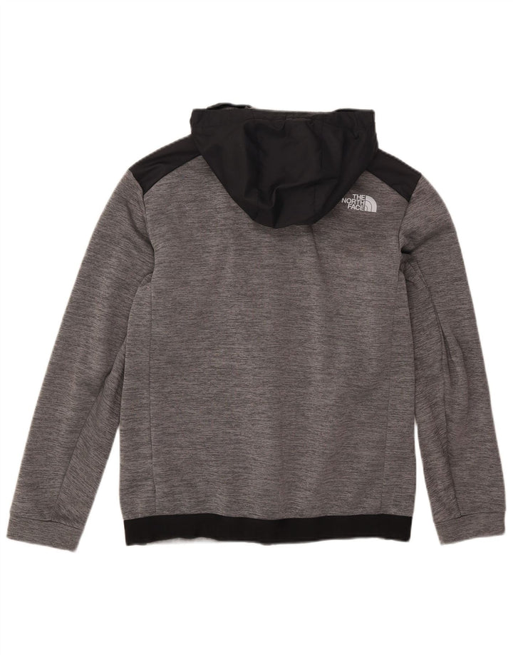 Suéter masculino com capuz e zíper The North Face pequeno cinza colorblock poliéster