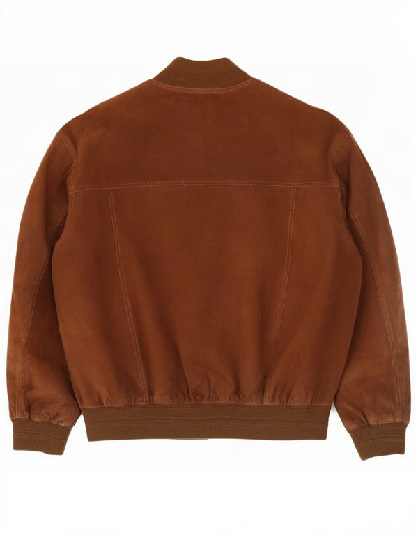 Jaqueta bomber masculina vintage de camurça IT 52 XL couro marrom