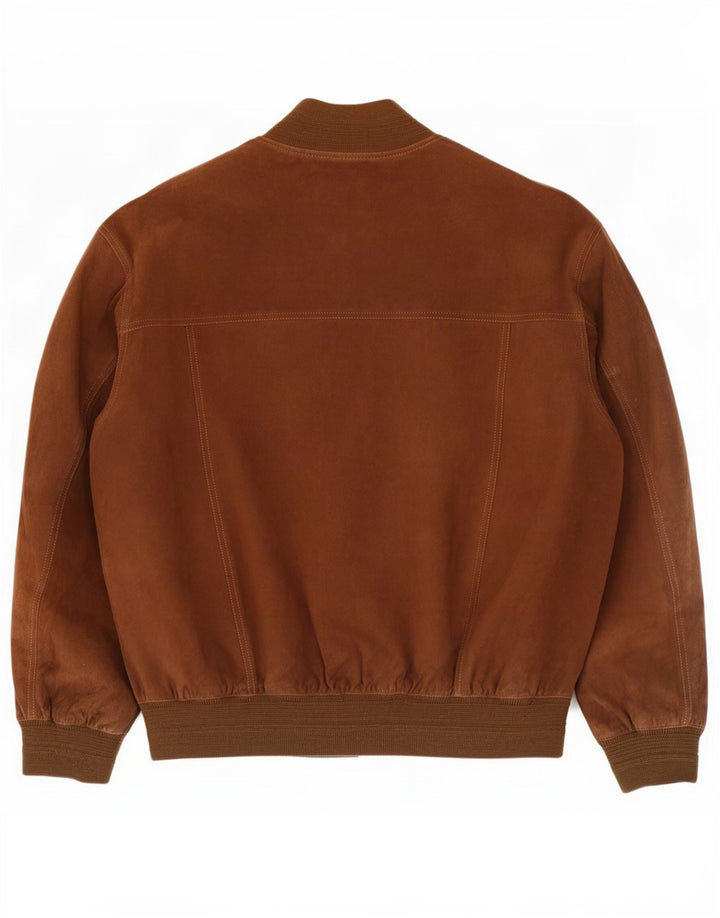 Jaqueta bomber masculina vintage de camurça IT 52 XL couro marrom