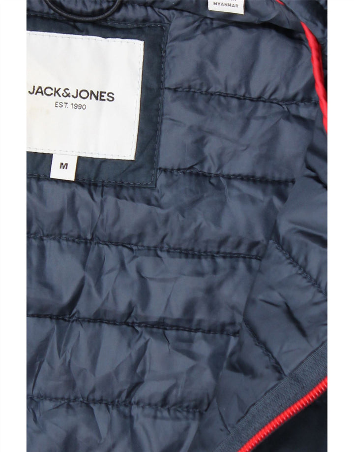 Jaqueta masculina acolchoada com capuz Jack & Jones Reino Unido 38 azul marinho médio