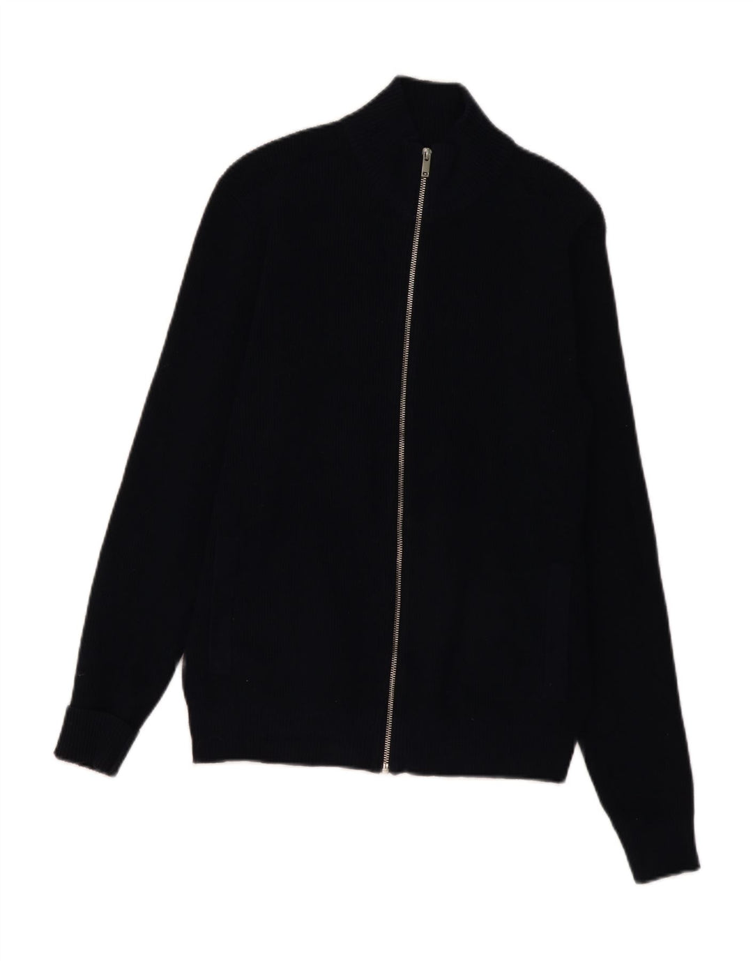 Suéter cardigã masculino Marks & Spencer pequeno poliéster azul marinho