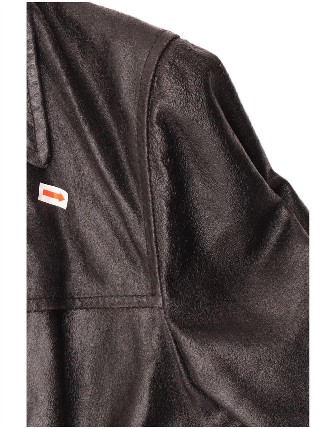 Jaqueta de couro feminina vintage UK 12 médio couro preto clássico