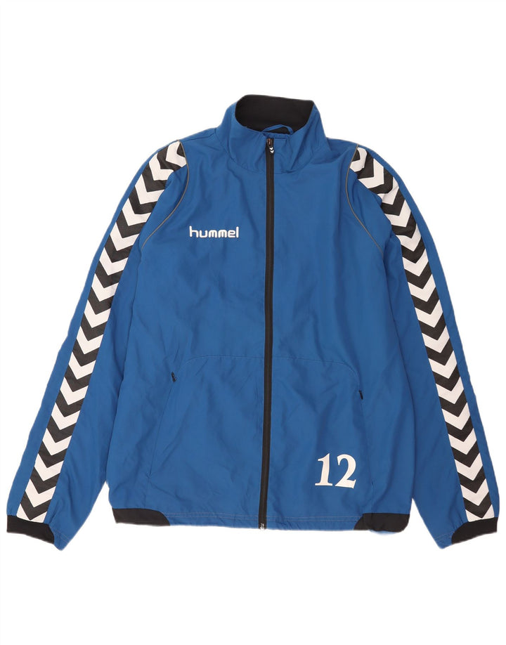 Hummel Mens Graphic Tracksuit Top Jacket Médio Azul Colourblock Poliéster