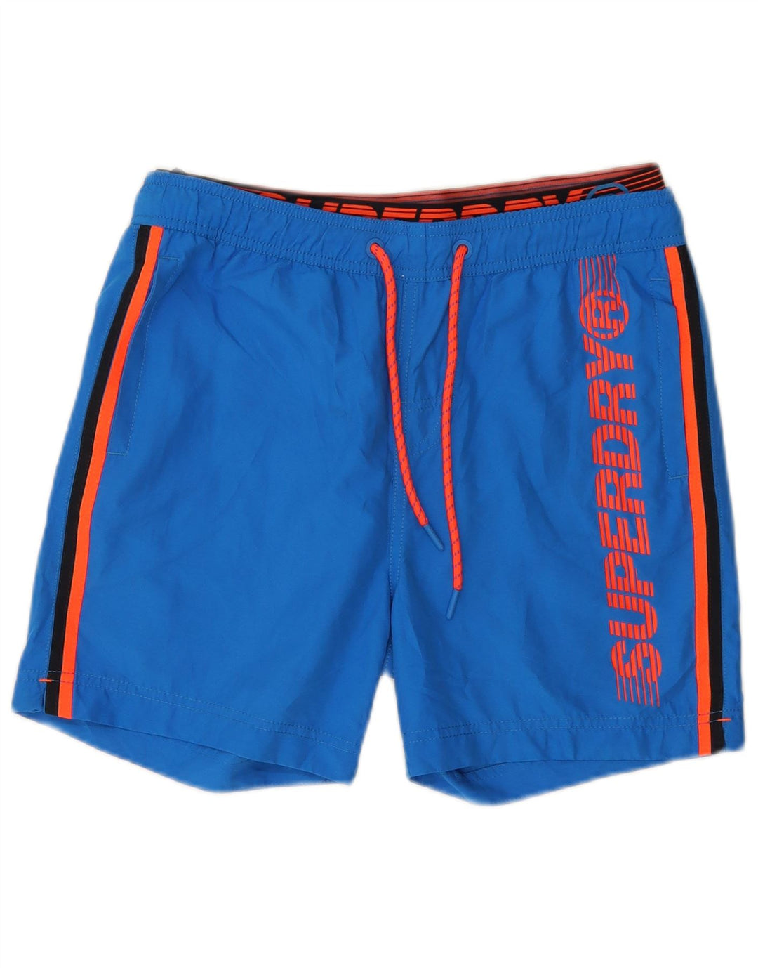 Shorts de natação masculino SUPERDRY gráfico azul médio poliéster