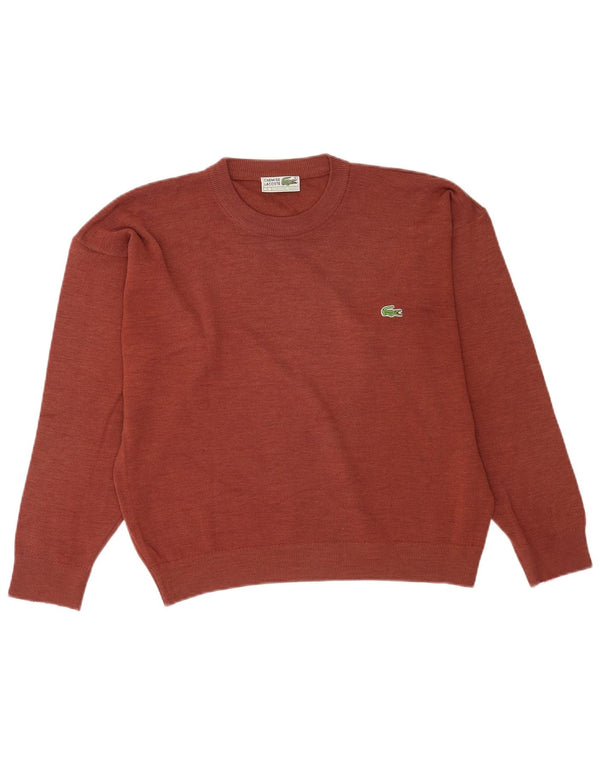 Lacoste Suéter masculino com gola redonda tamanho 5 grande lã marrom