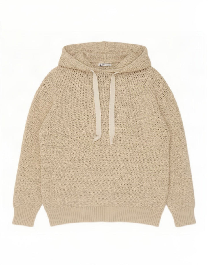 Zara Suéter masculino com capuz grande bege