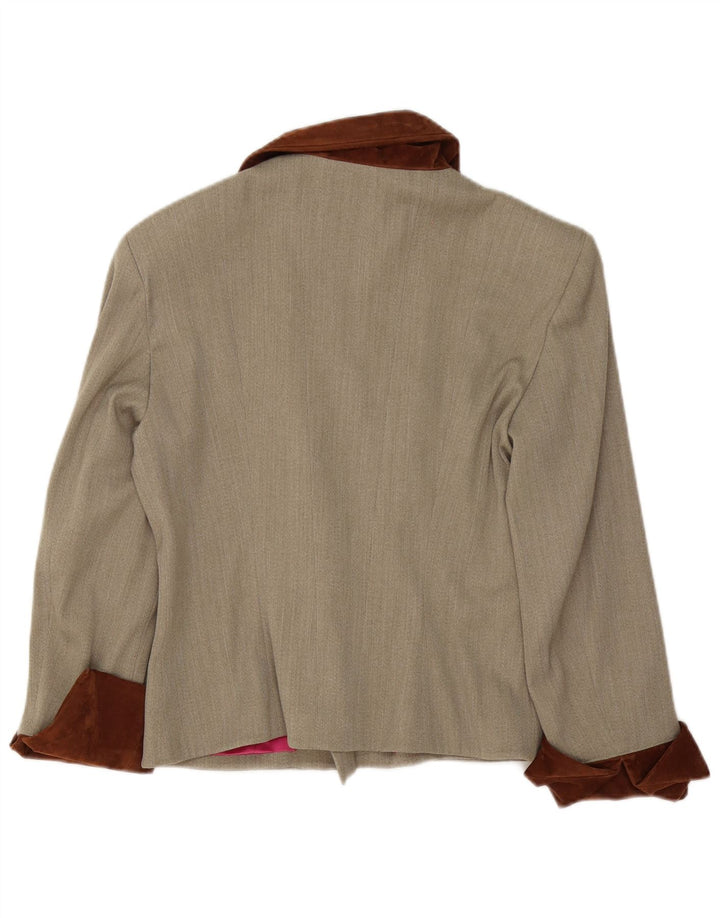 Jaqueta blazer feminina C'EST COMMECA Reino Unido 12 bloco colorido cinza médio