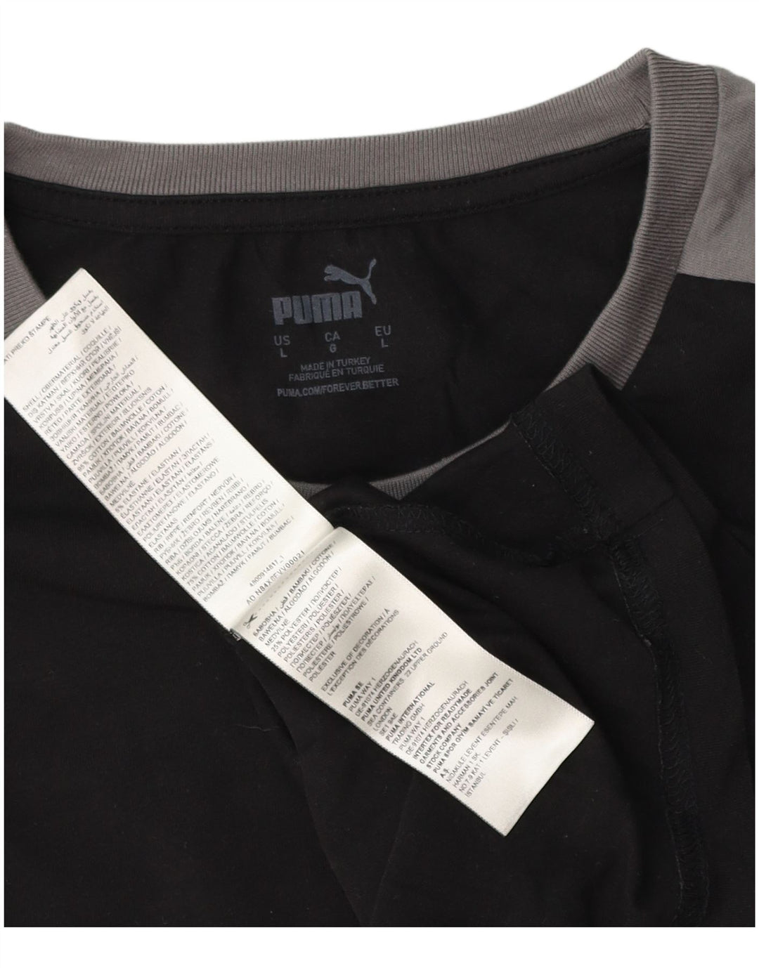 Puma Mens BVB Dortmund Camiseta Top Grande Preto Colorblock Algodão