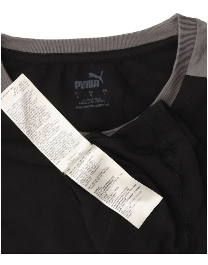 Puma Mens BVB Dortmund Camiseta Top Grande Preto Colorblock Algodão