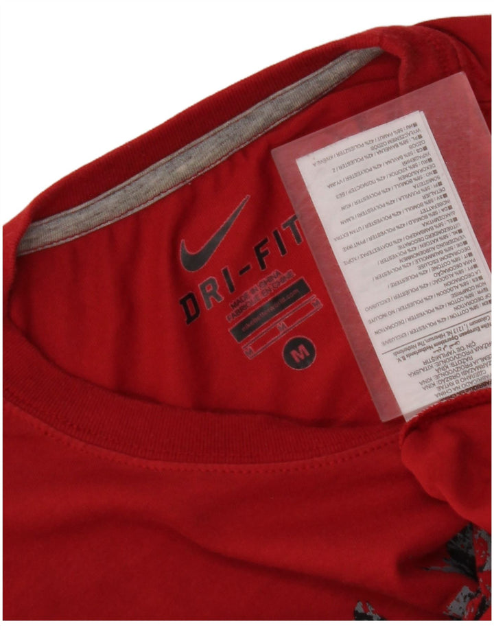 Camiseta masculina NIKE Dri Fit Graphic Top Médio Algodão Vermelho