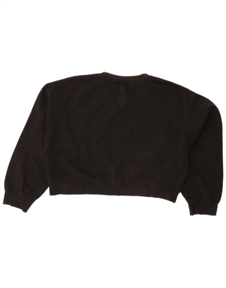 Zara Womens Crop Oversized Moletom Jumper Reino Unido 14 Grande Preto