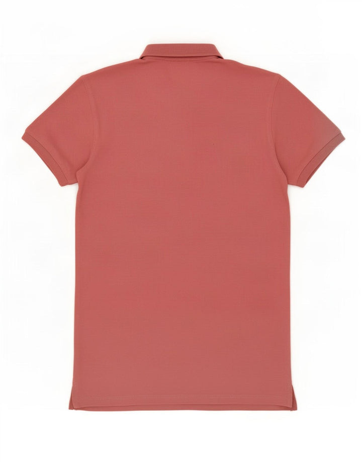 Camisa polo masculina regular Benetton pequena algodão rosa