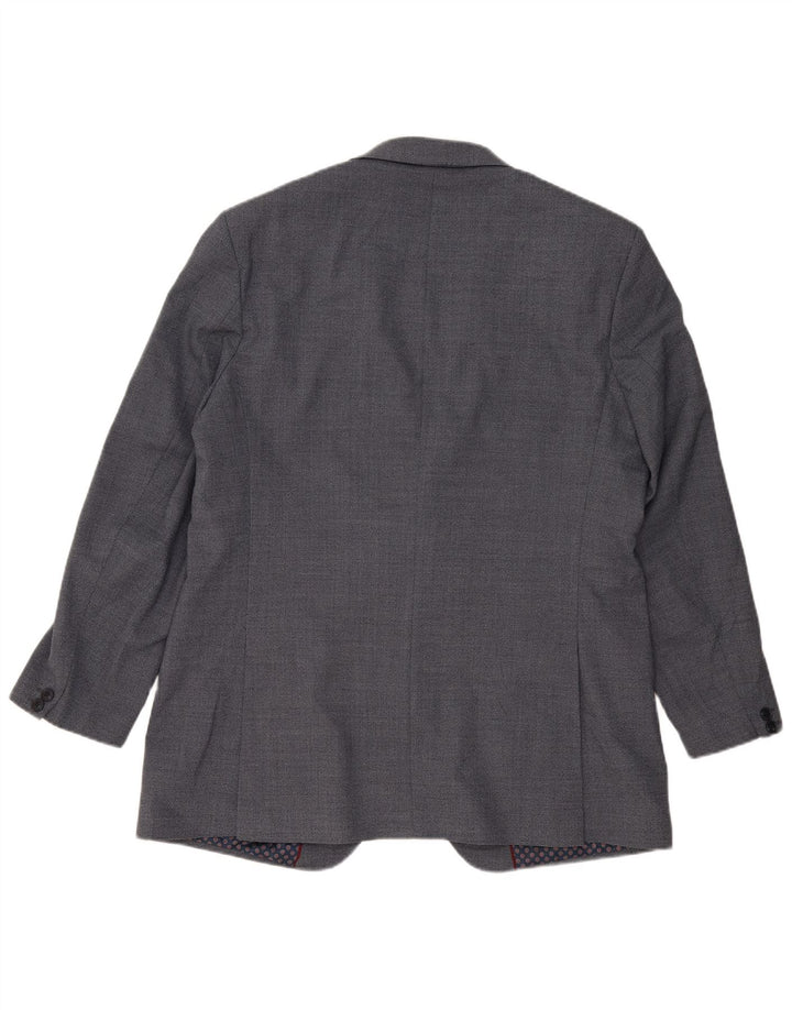 Jaqueta blazer masculina de 2 botões Marks & Spencer Reino Unido 44 XL azul poliéster