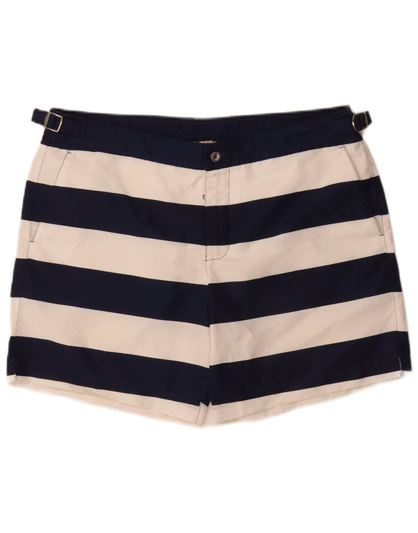 Shorts Chino feminino Dolce & Gabbana grande W34 caxemira listrada azul marinho