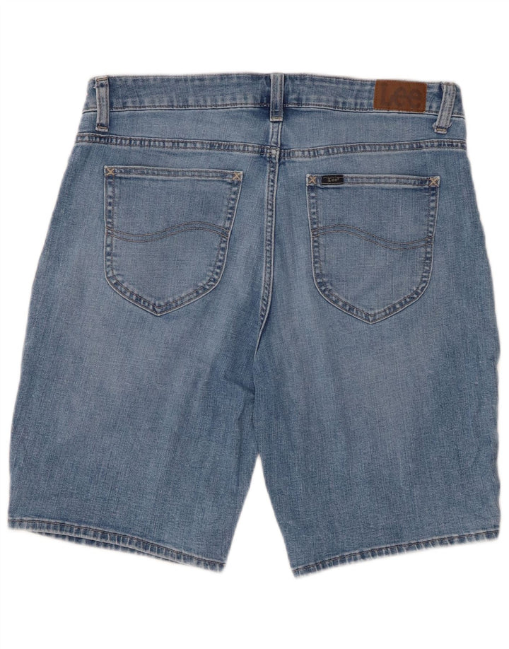 Bermuda jeans feminina LEE regular fit cintura média W34 grande azul