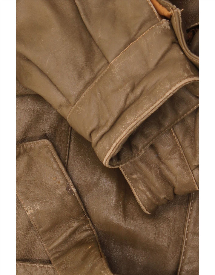 Jaqueta de couro militar masculina LIVERPOOL IT 54 2XL couro marrom