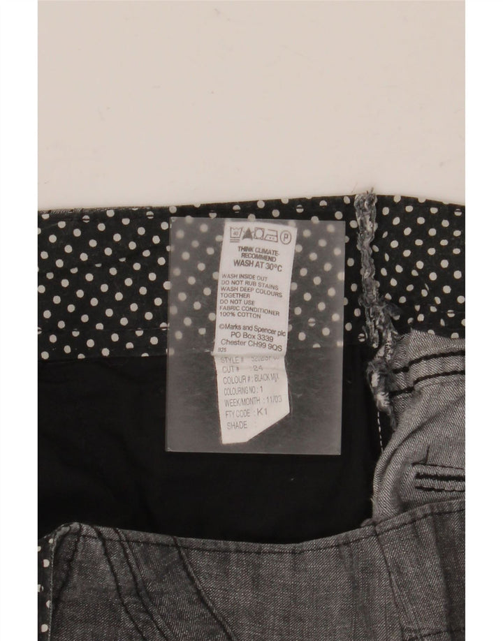 Shorts chino feminino MARKS & SPENCER UK 12 médio W30 algodão preto