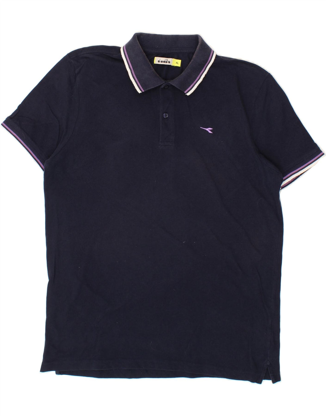 DIADORA Mens Polo Shirt XL Navy Blue Cotton Vintage Diadora and Second-Hand Diadora from Messina Hembry 