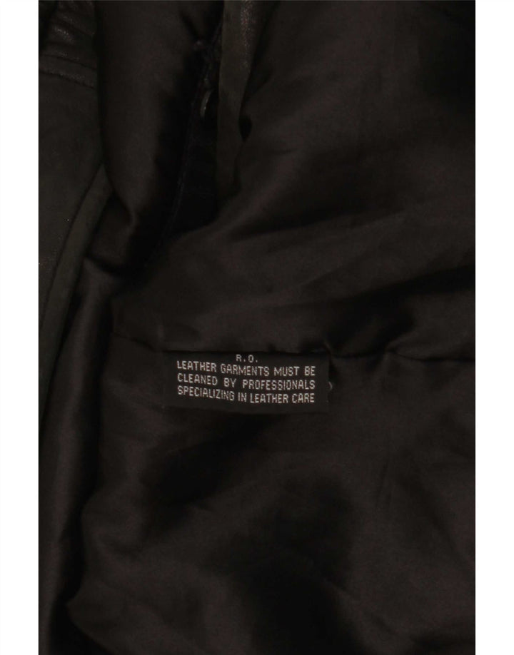 Jaqueta de couro masculina Hathaway Reino Unido 42 XL couro preto