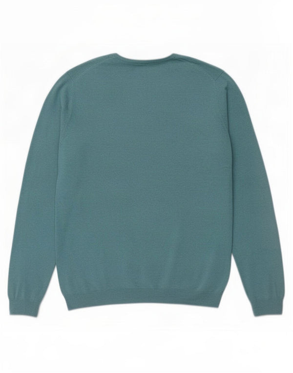 Suéter masculino Marks & Spencer Blue Harbor com gola redonda XL turquesa