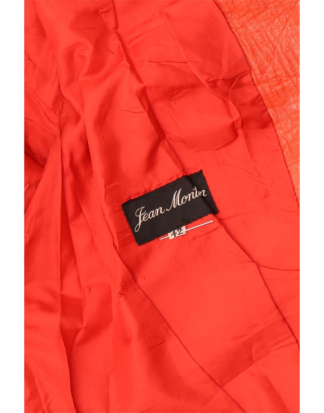 Jaqueta blazer feminina de couro com 2 botões VINTAGE IT 42 laranja médio