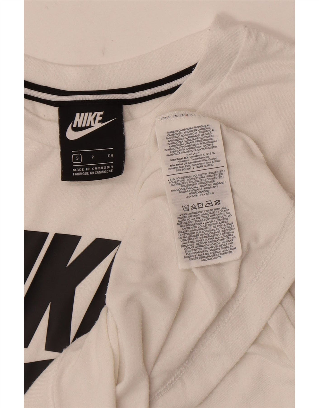 Camiseta Nike Feminina Graphic Top UK 10 Pequena Branca Poliéster