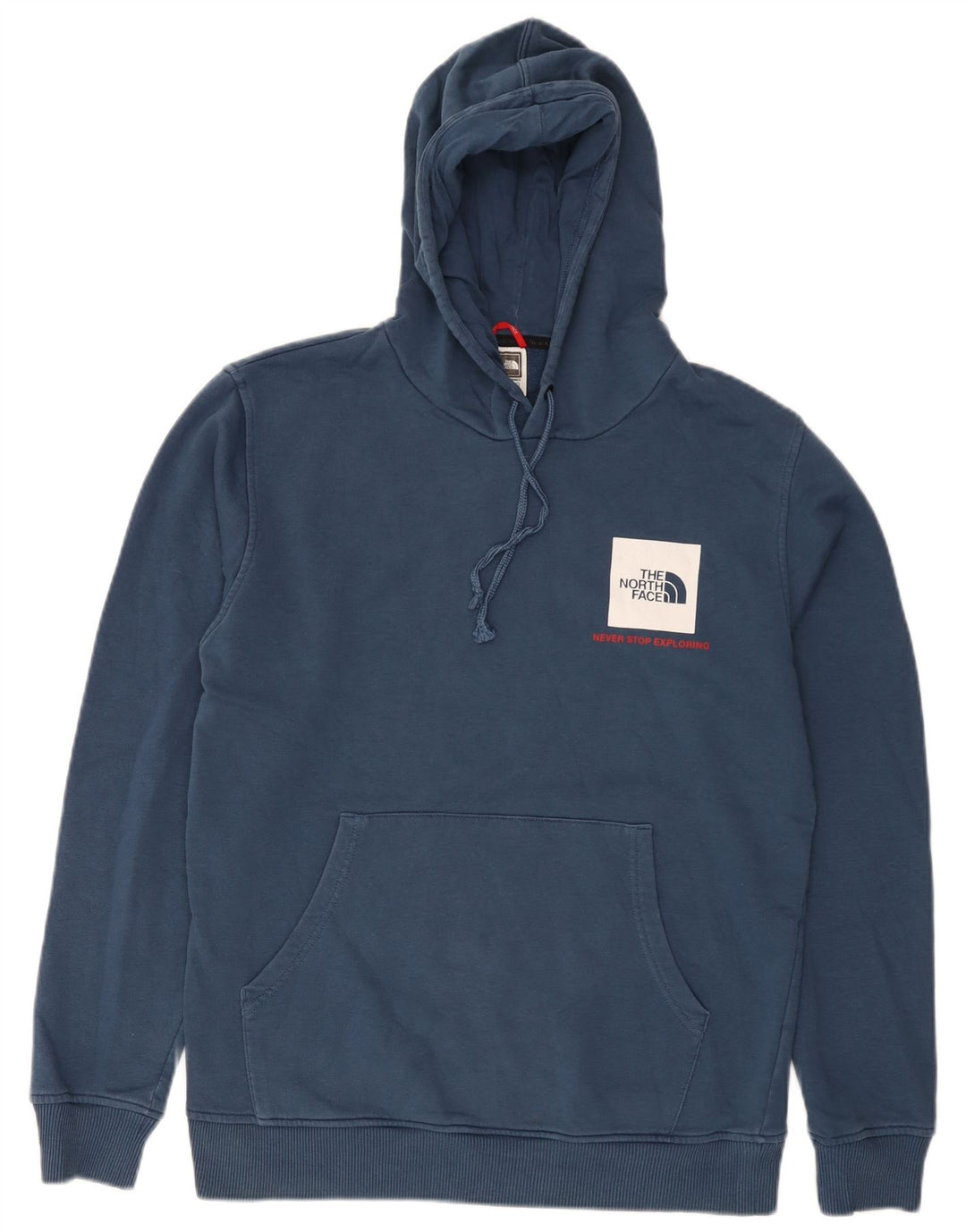 Suéter com capuz gráfico masculino The North Face algodão azul médio