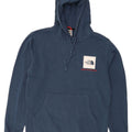 Suéter com capuz gráfico masculino The North Face algodão azul médio