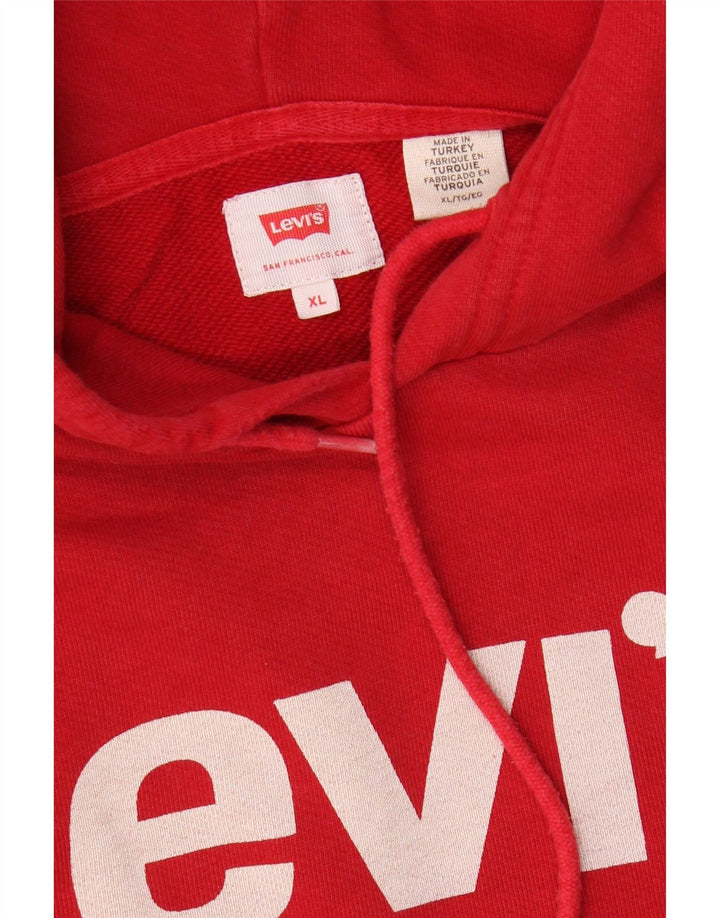 Suéter com capuz gráfico masculino Levi's XL vermelho