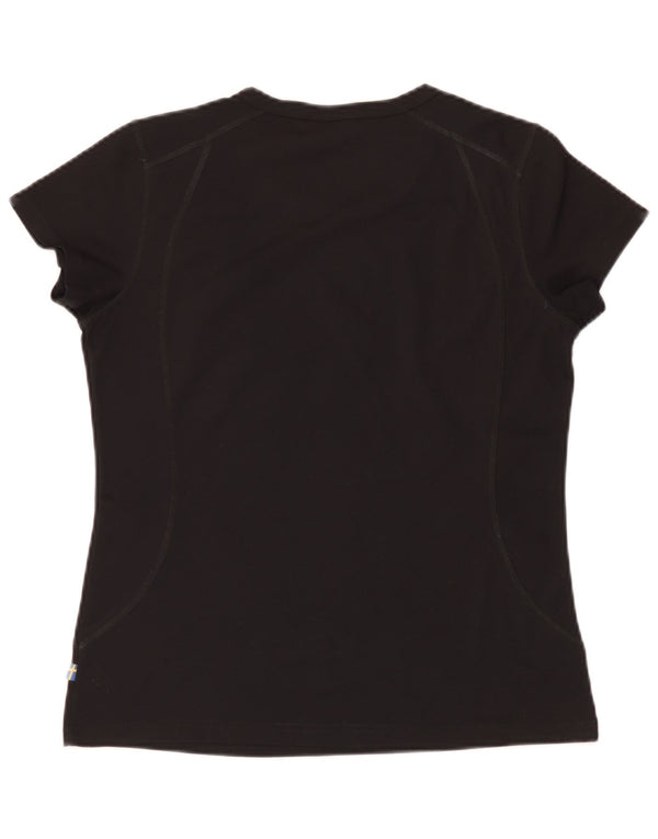 Camiseta feminina Fjall Raven UK 14 poliéster preto médio