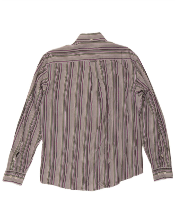 Camisa masculina McGregor algodão listrado cinza médio